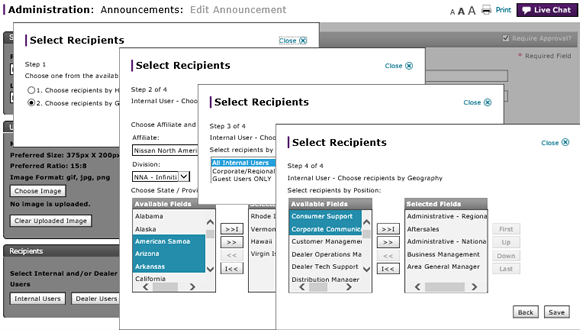 Select internal users by